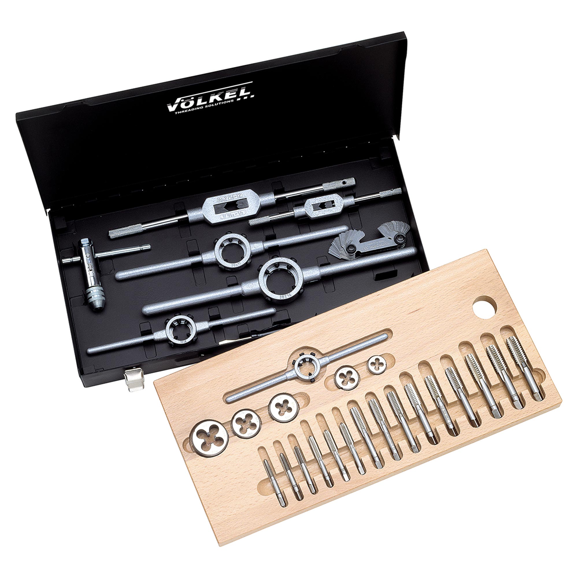 Набор метчиков и плашек Volkel BSF 1/4"-1/2" HSS-G 22пр 48041