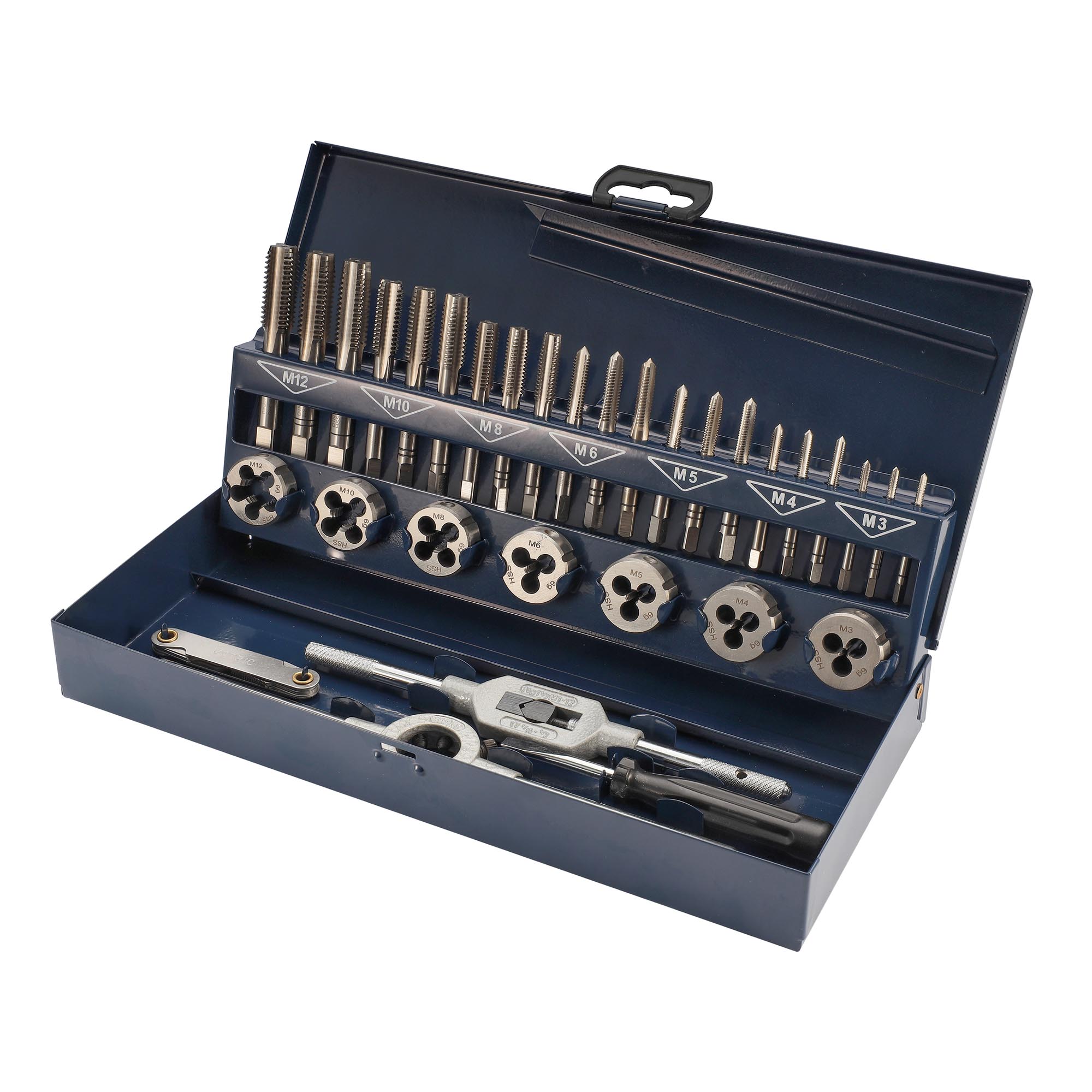 Набор метчиков и плашек H-Tools M3 -M12 HSS-G 32пр 245010HT
