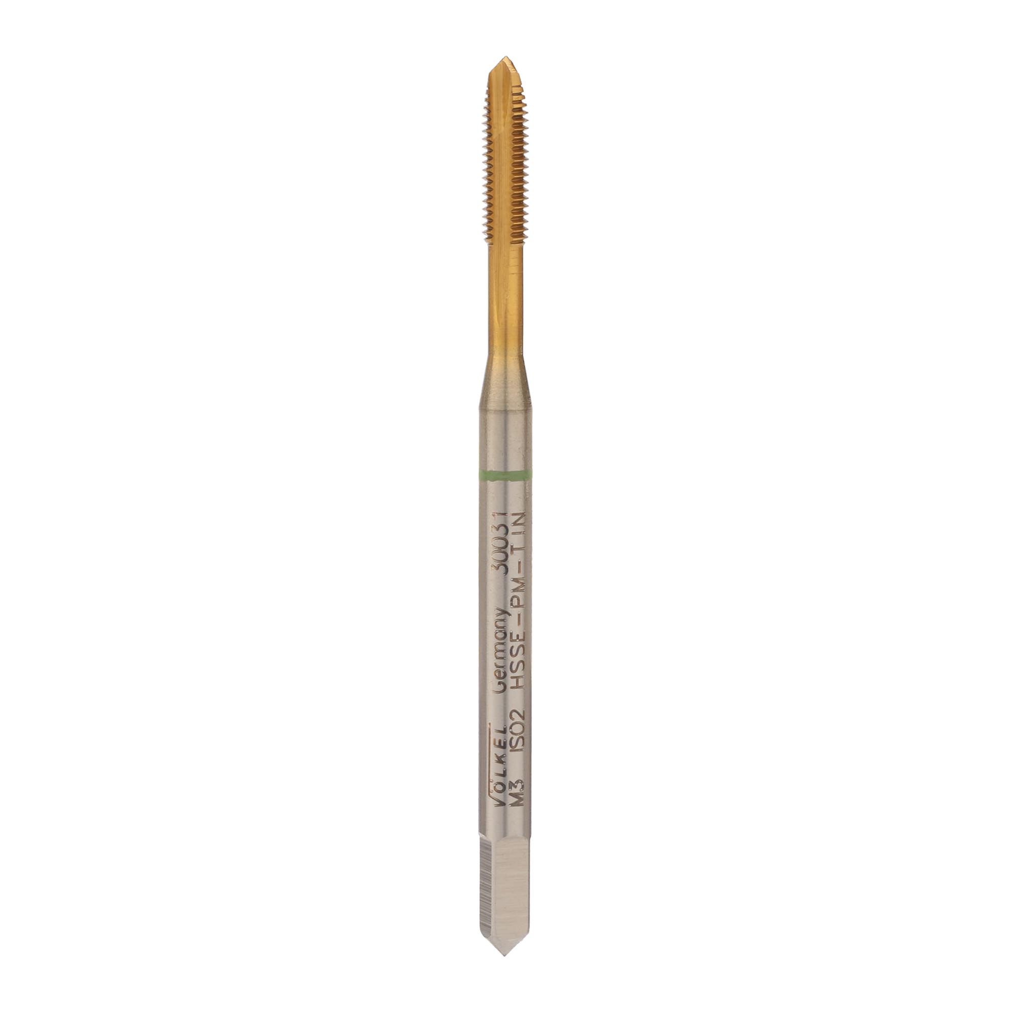 Метчик машинный Volkel HSSEPM TiN DIN371 6h метрическая резьба М3х0,5 30031