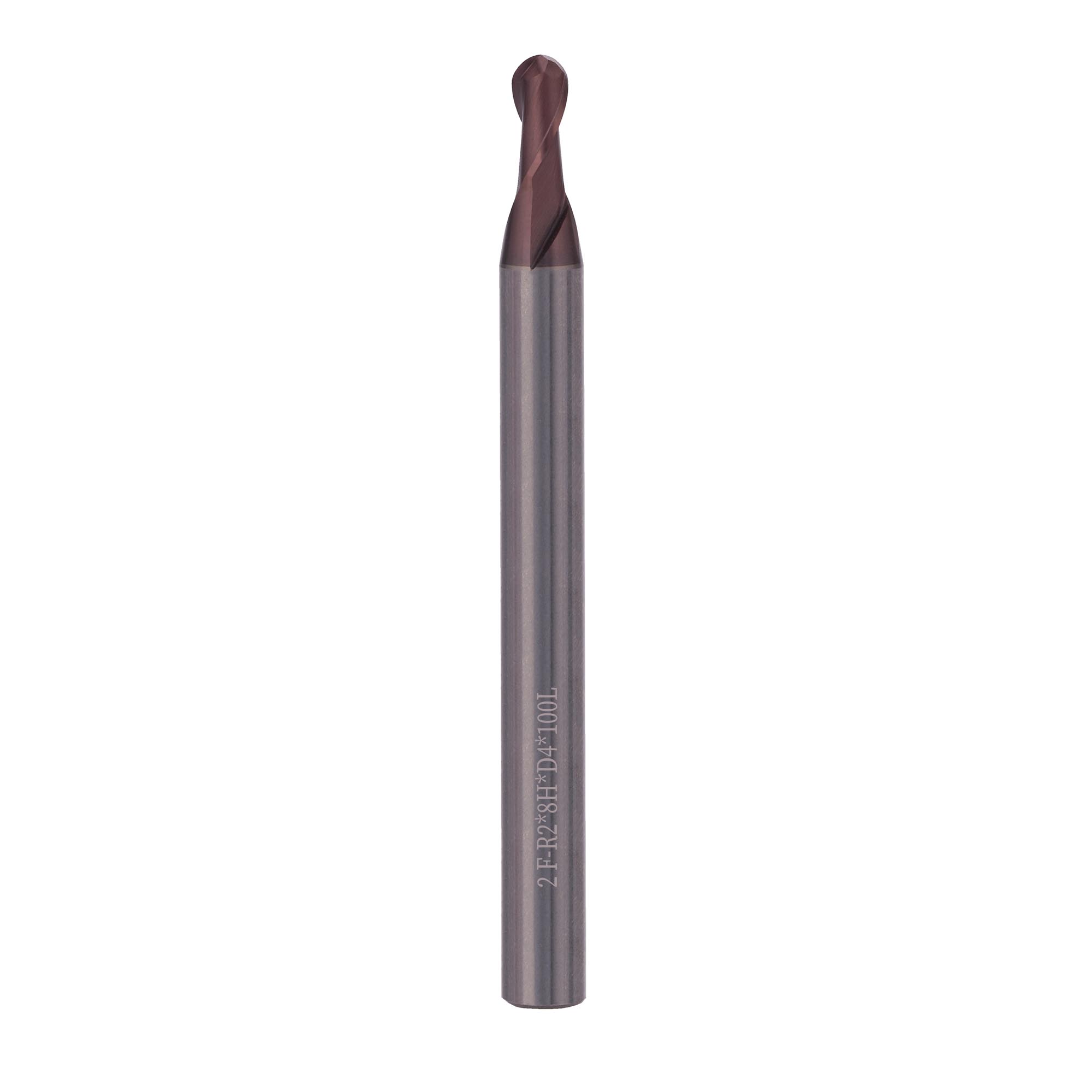 Фреза твердосплавная радиусная H-Tools 4,0x100/8мм d06 2z 55HRC P20 TiALN 19973-040