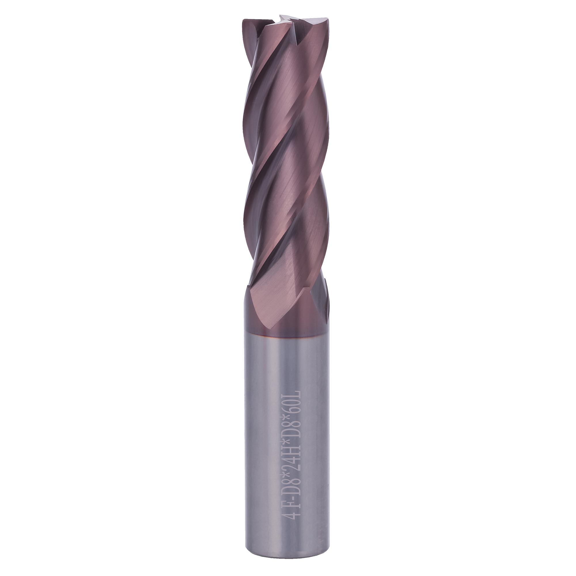 Фреза твердосплавная по металлу H-Tools 8,0x60/24мм d08 4z 55HRC P20 TiALN 19964-080